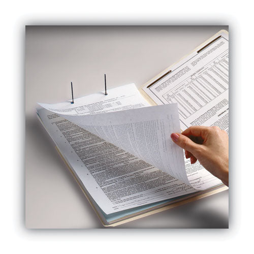 Image of Smead 37115 Manila End Tab Fastener Folders, Reinforced Straight Tab, Expands 0.75", 2 Fasteners, Legal Size, 11-pt Manila, 50/Box