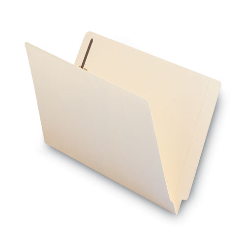 Image of Smead 37115 Manila End Tab Fastener Folders, Reinforced Straight Tab, Expands 0.75", 2 Fasteners, Legal Size, 11-pt Manila, 50/Box