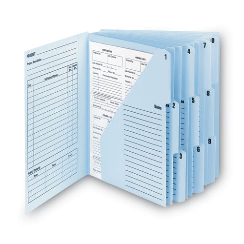 Image of Smead 89200 10-Pocket Project Organizer with Indexed Tabs (1-10), 10 Sections, Unpunched, 1/3-Cut Tabs, Letter Size, Lake Blue/Navy Blue