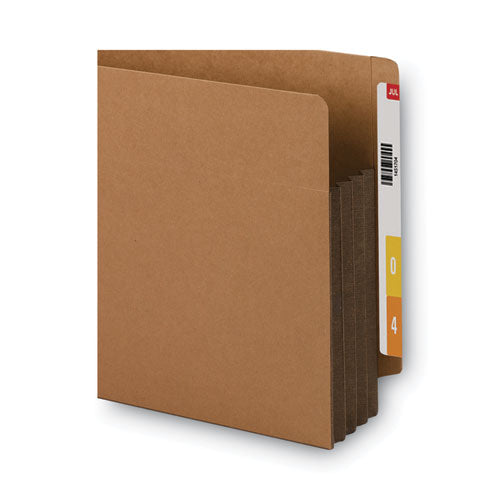 Image of Smead 74681 Redrope Drop-Front End Tab File Pockets, Fully Lined 6.5" High Gussets, 3.5" Expansion, Legal Size, Redrope/Brown, 10/Box