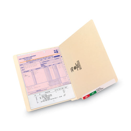 Image of Smead 24100 Heavyweight Manila End Tab Folders, 9.5" High Front, Straight 1-Ply Tabs, Letter Size, 0.75" Expansion, Manila, 100/Box