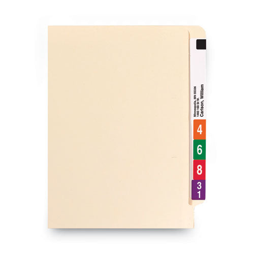 Image of Smead 24100 Heavyweight Manila End Tab Folders, 9.5" High Front, Straight 1-Ply Tabs, Letter Size, 0.75" Expansion, Manila, 100/Box