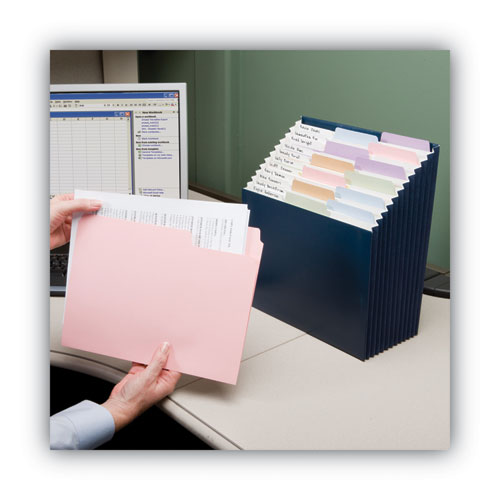 Image of Smead 70211 Stadium File, 12 Sections, 1/12-Cut Tabs, Letter Size, Navy