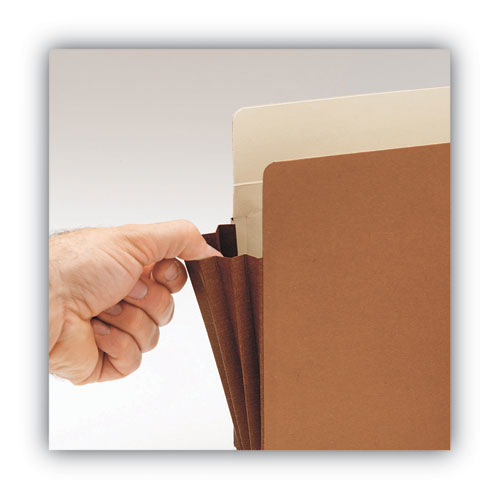 Image of Smead Redrope Drop-Front File Pockets with Fully Lined Gussets, 3.5" Expansion, Legal Size, Redrope, 10/Box