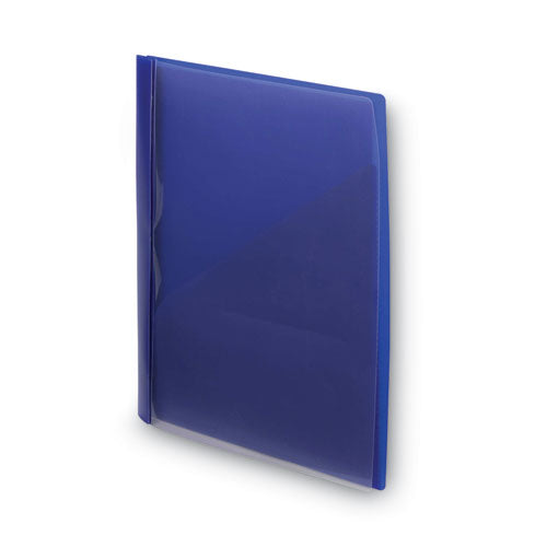 Image of Smead 86011 Clear Front Poly Report Cover, Double-Prong Fastener, 0.5" Capacity, 8.5 X 11, Clear/blue, 5/pack
