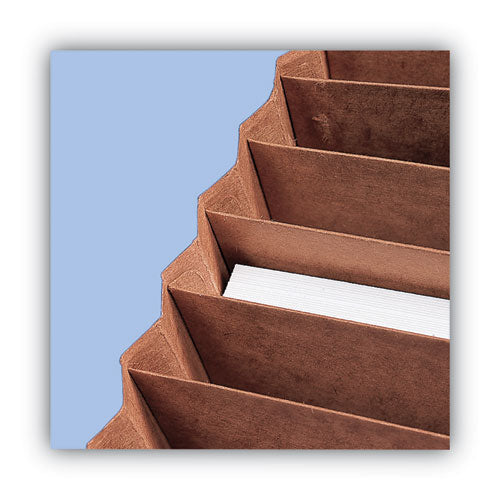 Image of Smead TUFF Expanding Open-Top Stadium File, 12 Sections, 1/12-Cut Tabs, Legal Size, Redrope