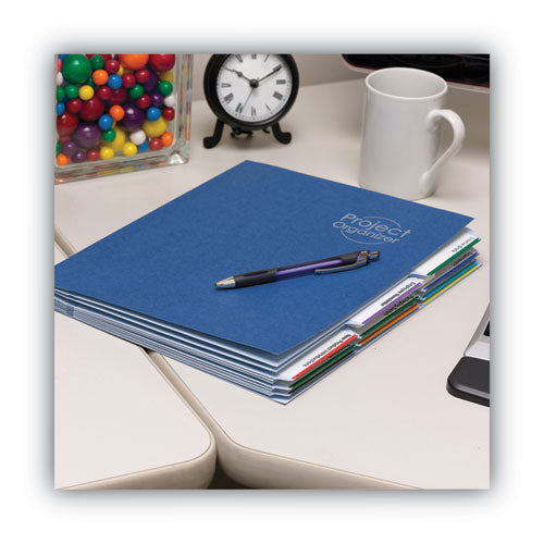 Image of Smead 89200 10-Pocket Project Organizer with Indexed Tabs (1-10), 10 Sections, Unpunched, 1/3-Cut Tabs, Letter Size, Lake Blue/Navy Blue