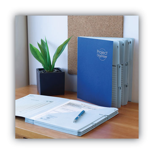 Image of Smead 89200 10-Pocket Project Organizer with Indexed Tabs (1-10), 10 Sections, Unpunched, 1/3-Cut Tabs, Letter Size, Lake Blue/Navy Blue