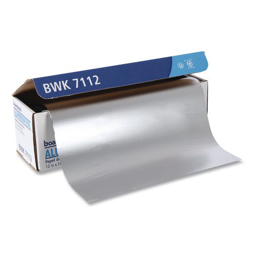 Image of Boardwalk® BWK7112 Standard Aluminum Foil Roll, 63 Gauge, 12" x 1,000 ft