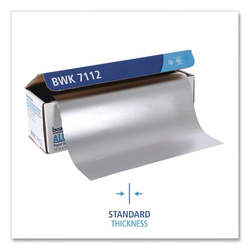 Image of Boardwalk® BWK7112 Standard Aluminum Foil Roll, 63 Gauge, 12" x 1,000 ft
