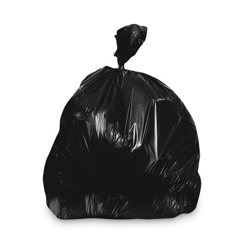 Image of Heritage Linear Low-Density Can Liners, 33 gal, 1.5 mil, 33" x 39", Black, Flat Pack, 250/Carton