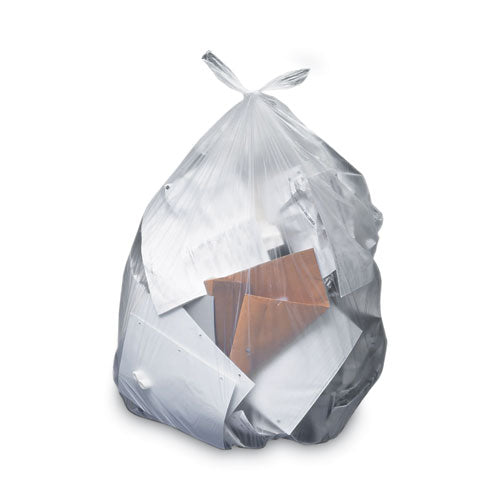 Image of Heritage H7258QC Linear Low-Density Can Liners, 60 gal, 2 mil, 36" x 58", Clear, Flat Pack, 100/Carton