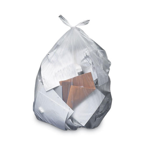 Image of Heritage H8648QC Linear Low-Density Can Liners, 56 gal, 2 mil, 43" x 48", Clear, Flat Pack, 100/Carton