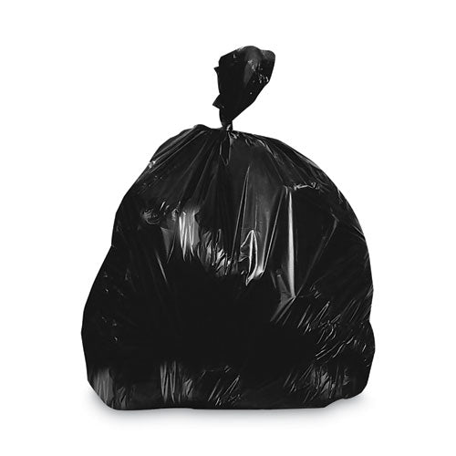 Image of Heritage Linear Low-Density Can Liners, 45 gal, 1.5 mil, 40" x 46", Black, Flat Pack, 125/Carton