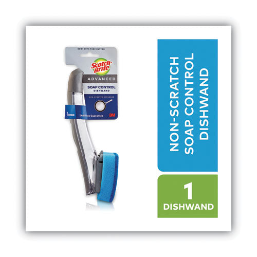 Image of Scotch-Brite 451U-4 Advanced Soap Control Non-Scratch Dishwand, 4 X 11.25, Blue