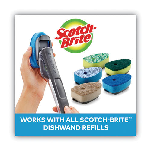 Image of Scotch-Brite 451U-4 Advanced Soap Control Non-Scratch Dishwand, 4 X 11.25, Blue