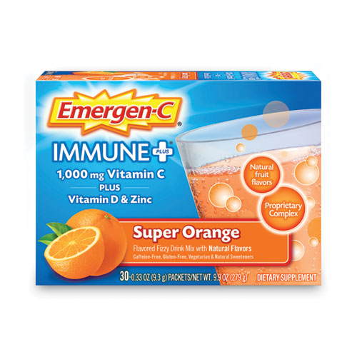 Image of Emergen-CÂ® Immune+ Formula, 0.33 Oz, Super Orange, 30 Packets