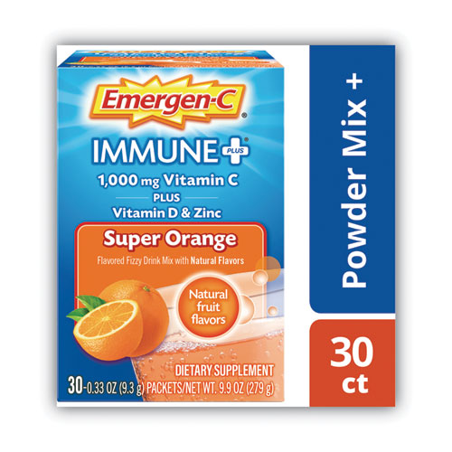 Image of Emergen-CÂ® Immune+ Formula, 0.33 Oz, Super Orange, 30 Packets