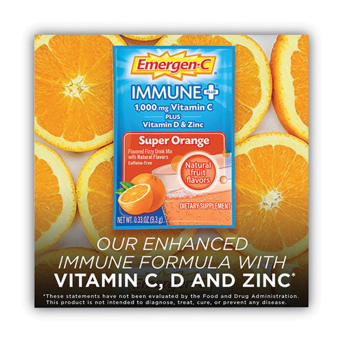 Image of Emergen-CÂ® Immune+ Formula, 0.33 Oz, Super Orange, 30 Packets