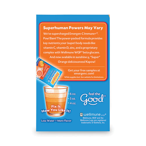 Image of Emergen-CÂ® Immune+ Formula, 0.33 Oz, Super Orange, 30 Packets