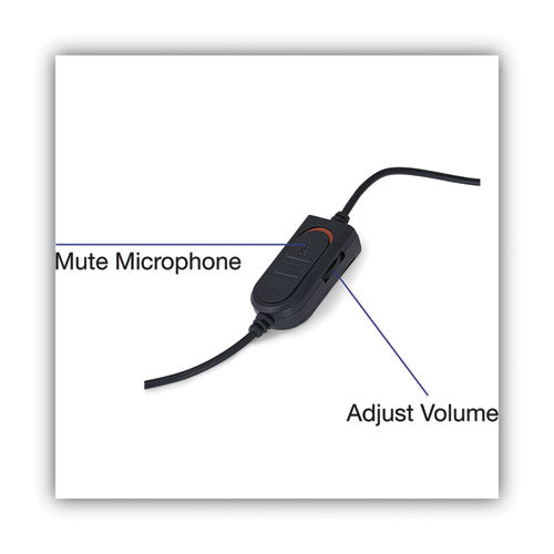 Image of Verbatim® 70722 Mono Headset with Microphone and In-Line Remote, Black