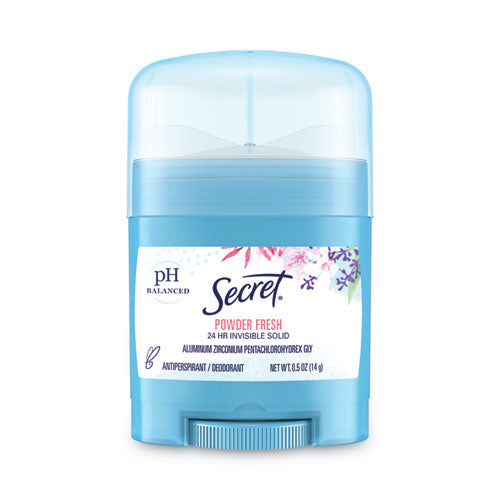 Image of Secret® 31384 Invisible Solid Anti-Perspirant and Deodorant, Powder Fresh Scent, 0.5 oz Stick, 24/Carton