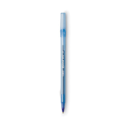 Image of BIC® GSM609-BE Round Stic Xtra Life Ballpoint Pen Value Pack, Stick, Medium 1 Mm, Blue Ink, Translucent Blue Barrel, 60/box