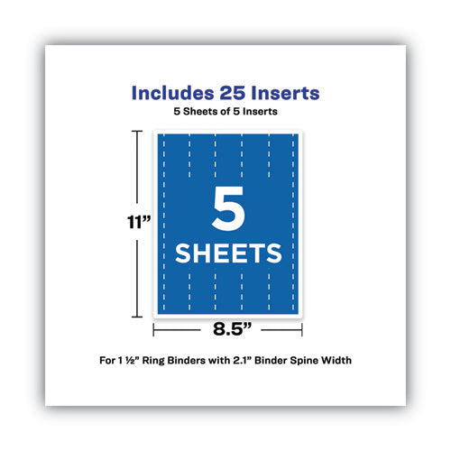 Image of Avery® 89105 Binder Spine Inserts, 1.5" Spine Width, 5 Inserts/sheet, 5 Sheets/pack