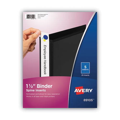 Image of Avery® 89105 Binder Spine Inserts, 1.5" Spine Width, 5 Inserts/sheet, 5 Sheets/pack