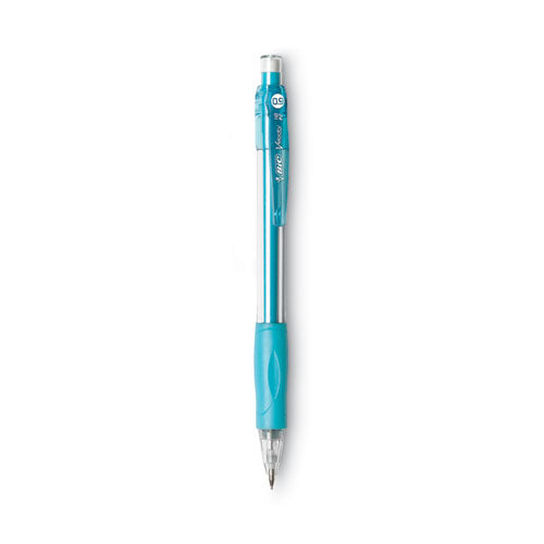 Image of BIC® MV11 BLK Velocity Original Mechanical Pencil, 0.9 mm, HB (#2), Black Lead, Turquoise Barrel, Dozen