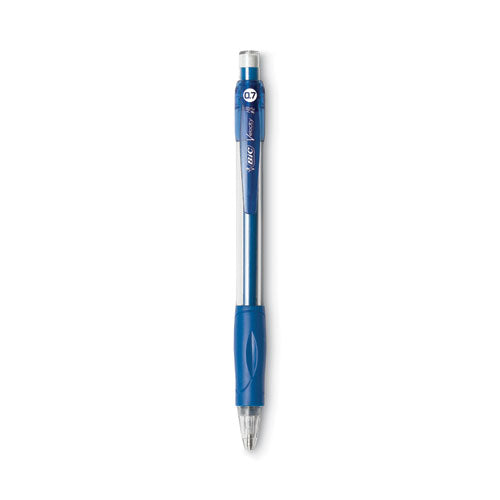 Image of BIC® MV711 BLK Velocity Original Mechanical Pencil, 0.7 mm, HB (#2), Black Lead, Blue Barrel, Dozen
