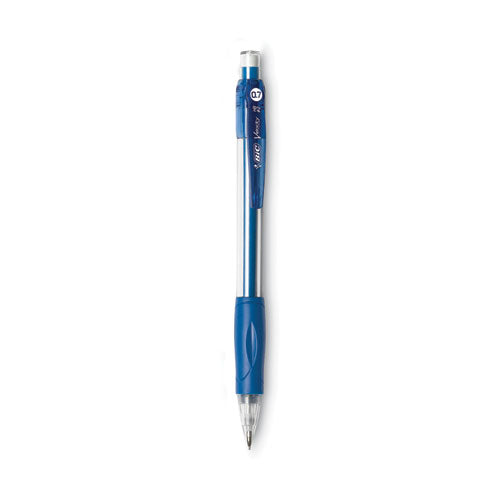 Image of BIC® MV711 BLK Velocity Original Mechanical Pencil, 0.7 mm, HB (#2), Black Lead, Blue Barrel, Dozen