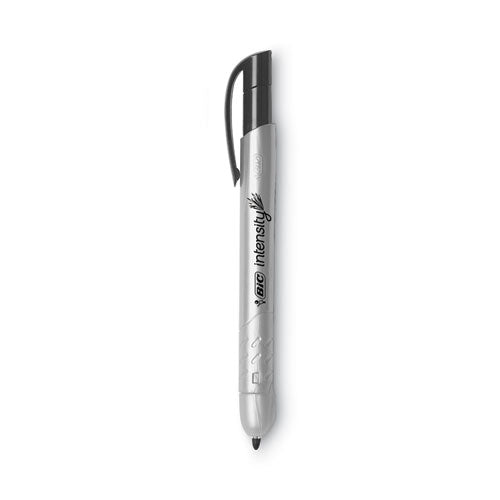 Image of BIC® PMR11-BK Intensity Retractable Permanent Marker, Fine Bullet Tip, Black, Dozen