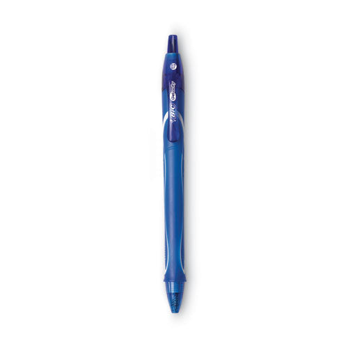 Image of BIC® RGLCG11-BE Gel-Ocity Quick Dry Gel Pen, Retractable, Medium 0.7 Mm, Blue Ink, Blue Barrel, Dozen