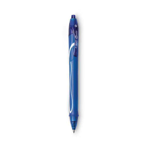 Image of BIC® RGLCG11-BE Gel-Ocity Quick Dry Gel Pen, Retractable, Medium 0.7 Mm, Blue Ink, Blue Barrel, Dozen