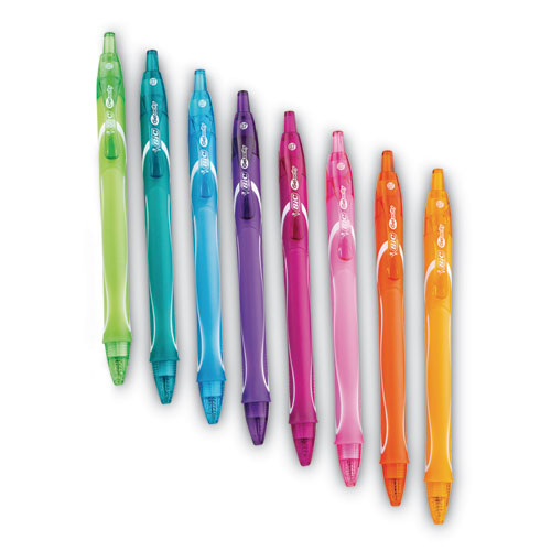 Image of BIC® RGLCGAP81-AST Gel-ocity Quick Dry Gel Pen, Retractable, Medium 0.7 mm, Randomly Assorted Ink and Barrel Colors, 8/Pack