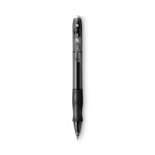 Image of BIC® RLC241-BK Gel-ocity Gel Pen Value Pack, Retractable, Medium 0.7 mm, Black Ink, Clear/Black Barrel, 24/Pack