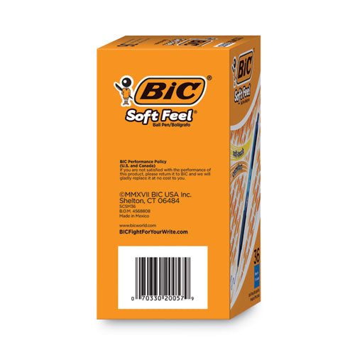Image of BIC® SCSM361-BE Soft Feel Ballpoint Pen Value Pack, Retractable, Medium 1 Mm, Blue Ink, Blue Barrel, 36/pack