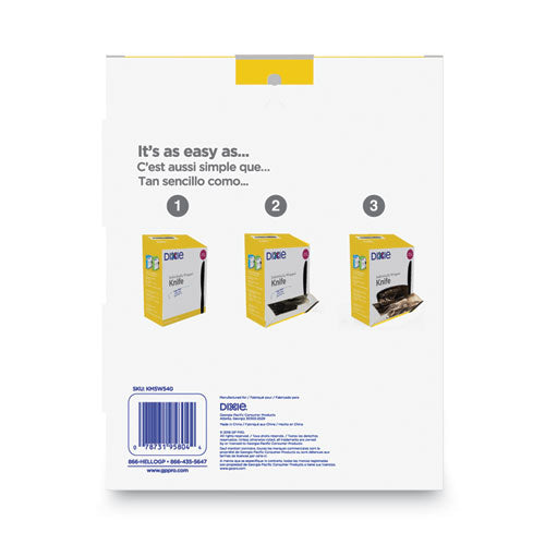 Image of Dixie® KM5W540 Grab'N Go Wrapped Cutlery, Knife, Plastic, Black, 90/Box