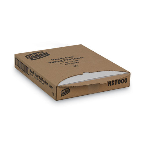 Image of Dixie® HS1000 Greaseproof Liftoff Pan Liners, 12.2 x 16.38, White, 1,000/Carton