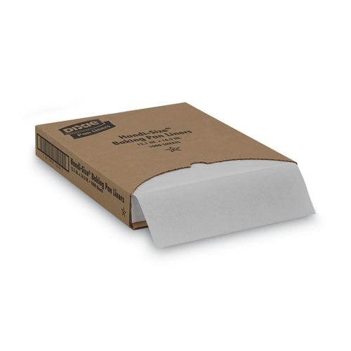 Image of Dixie® HS1000 Greaseproof Liftoff Pan Liners, 12.2 x 16.38, White, 1,000/Carton