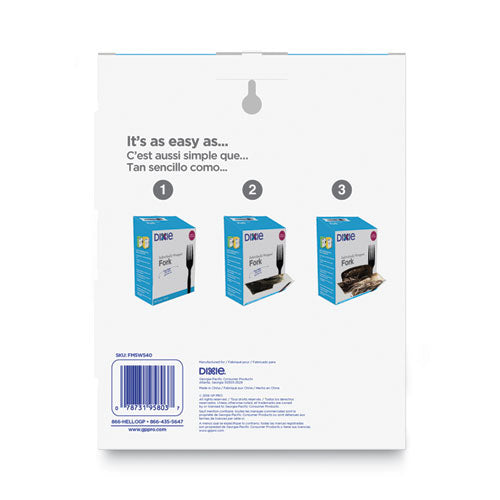 Image of Dixie® FM5W540 Grab'N Go Wrapped Cutlery, Fork, Plastic, Black, 90/Box