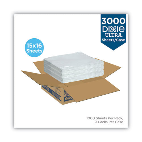Image of Dixie® GRC1516 All-Purpose Food Wrap, Dry Wax Paper, 15 x 16, White, 1,000 Sheets/Pack, 3 Packs/Carton
