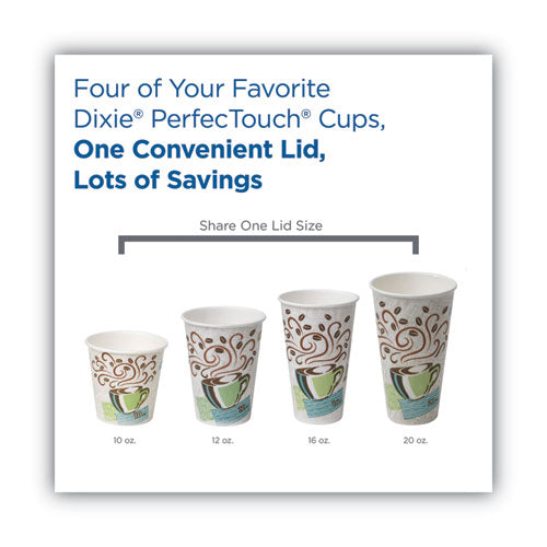 Image of Dixie® D9542 Dome Drink-Thru Lids, Fits 10 oz to 20 oz Dixie Hot Cups, Plastic, White, 100/Pack