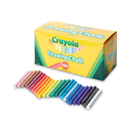 Image of Crayola® 510400 Colored Drawing Chalk, 3.19" x 0.38" Diameter, Six Each of 24 Assorted Colors, 144 Sticks/Set