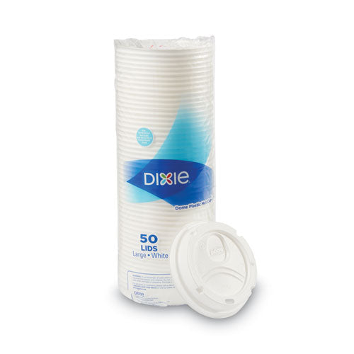 Image of Dixie® 9542500DX Dome Lid, Fits 10 oz to 16 oz PerfecTouch Hot Cups/12 oz to 20 oz WiseSize Hot Cups, Plastic, White, 500/Carton