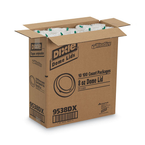 Image of Dixie® 9538DX Drink-Thru Lid, Fits 8 oz Hot Cups, Plastic, White, 1,000/Carton
