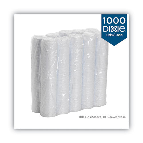 Image of Dixie® D9542 Dome Drink-Thru Lids, Fits 10 oz to 16 oz Hot Cups, Plastic, White, 1,000/Carton