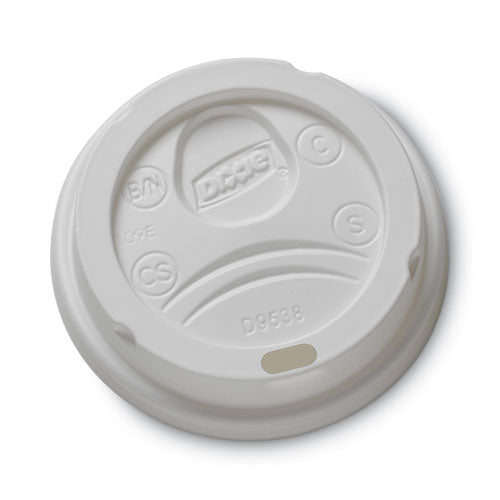 Image of Dixie® 9538DX Drink-Thru Lid, Fits 8 oz Hot Cups, Plastic, White, 1,000/Carton