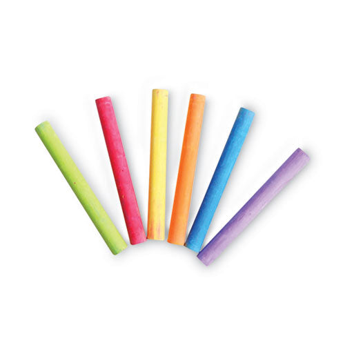Image of Crayola® 510816 Chalk, 3" x 0.38" Diameter, 6 Assorted Colors, 12 Sticks/Box